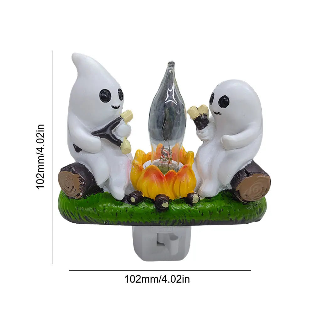 Ghost Campfire Flickering Nightlight Ghost Campfire Flickering Plug in Night Light Halloween Ghost Night Light Halloween Gifts