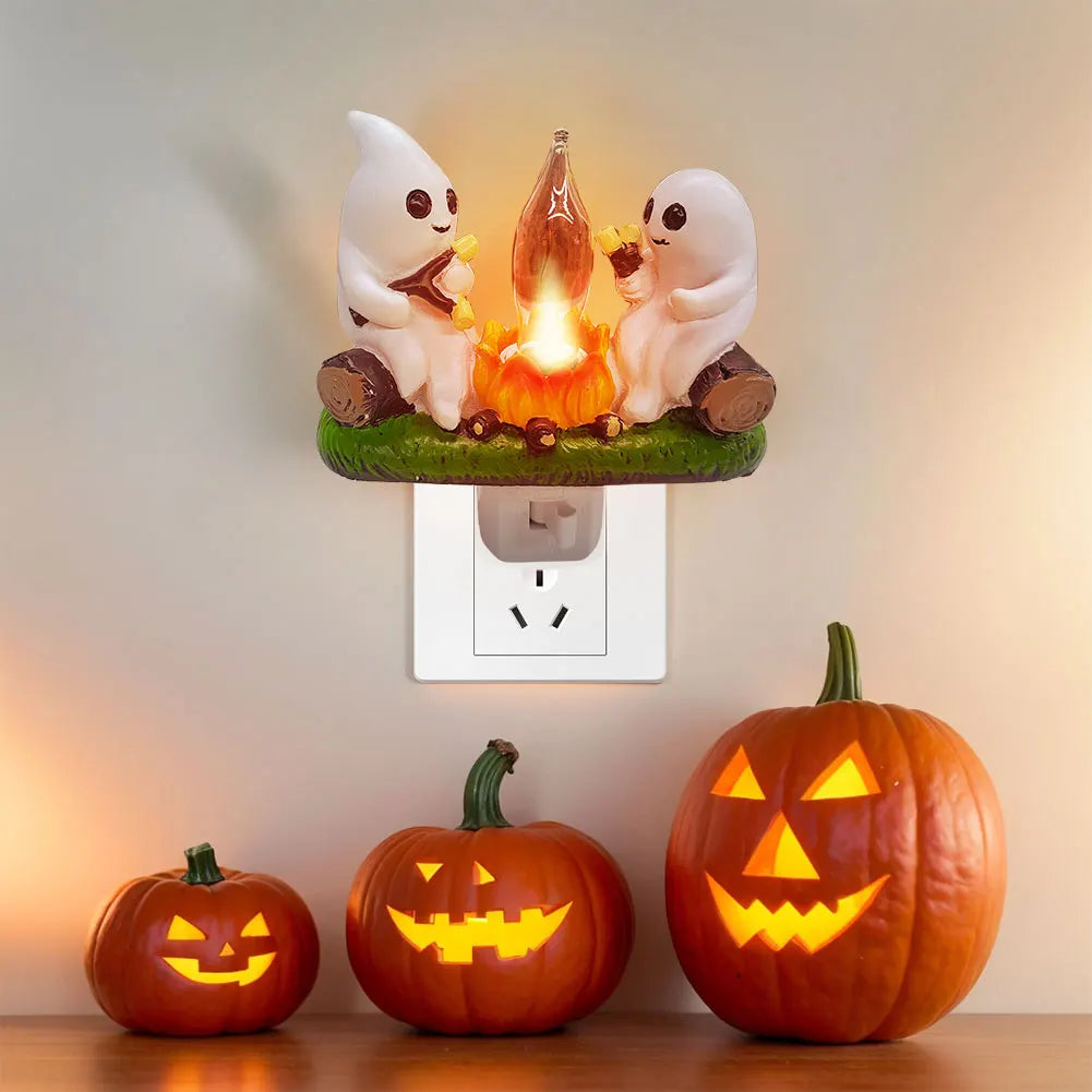 Ghost Campfire Flickering Nightlight Ghost Campfire Flickering Plug in Night Light Halloween Ghost Night Light Halloween Gifts