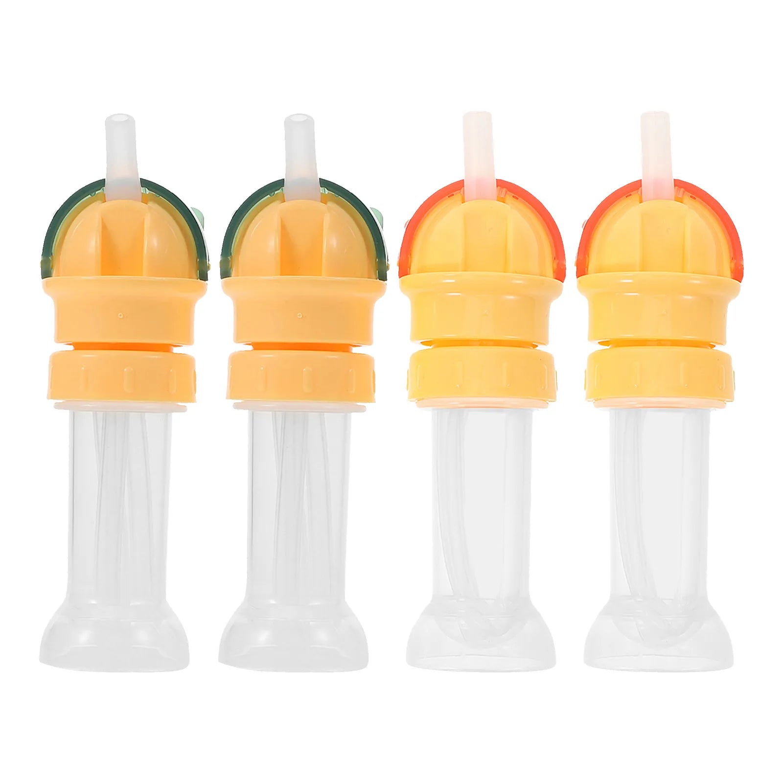 4Pcs Water Bottle Cap Adapter with Straw Lid Reusable Spill Proof Drinking Conversion Cover Water Bottle Spout Adapter for Drink