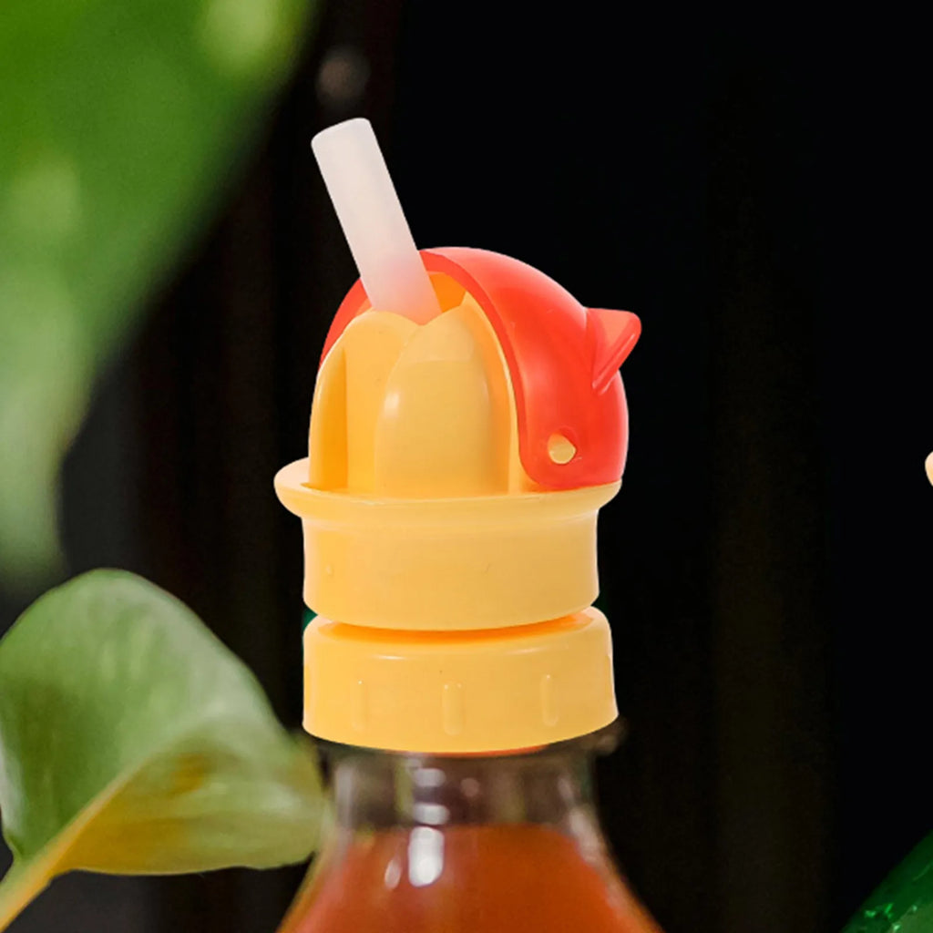 4Pcs Water Bottle Cap Adapter with Straw Lid Reusable Spill Proof Drinking Conversion Cover Water Bottle Spout Adapter for Drink