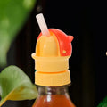 4Pcs Water Bottle Cap Adapter with Straw Lid Reusable Spill Proof Drinking Conversion Cover Water Bottle Spout Adapter for Drink