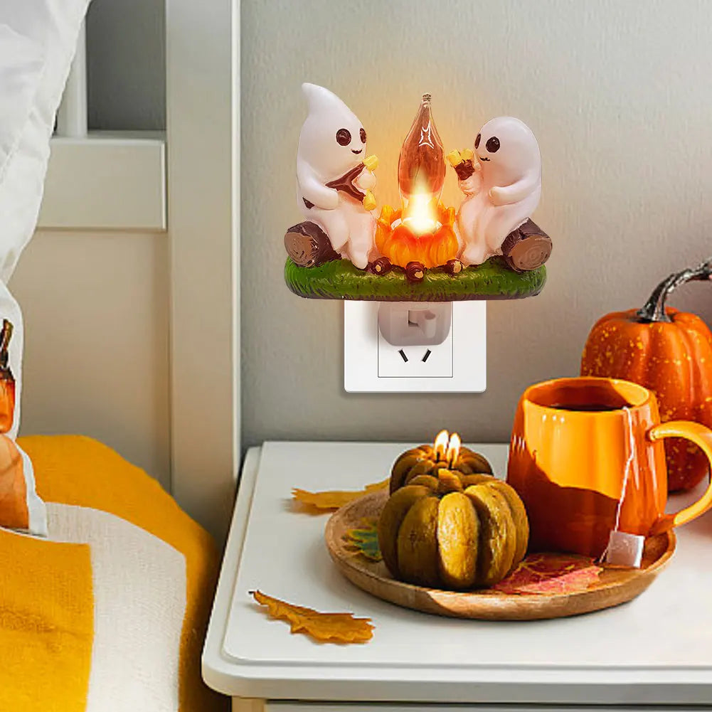 Ghost Campfire Flickering Nightlight Ghost Campfire Flickering Plug in Night Light Halloween Ghost Night Light Halloween Gifts