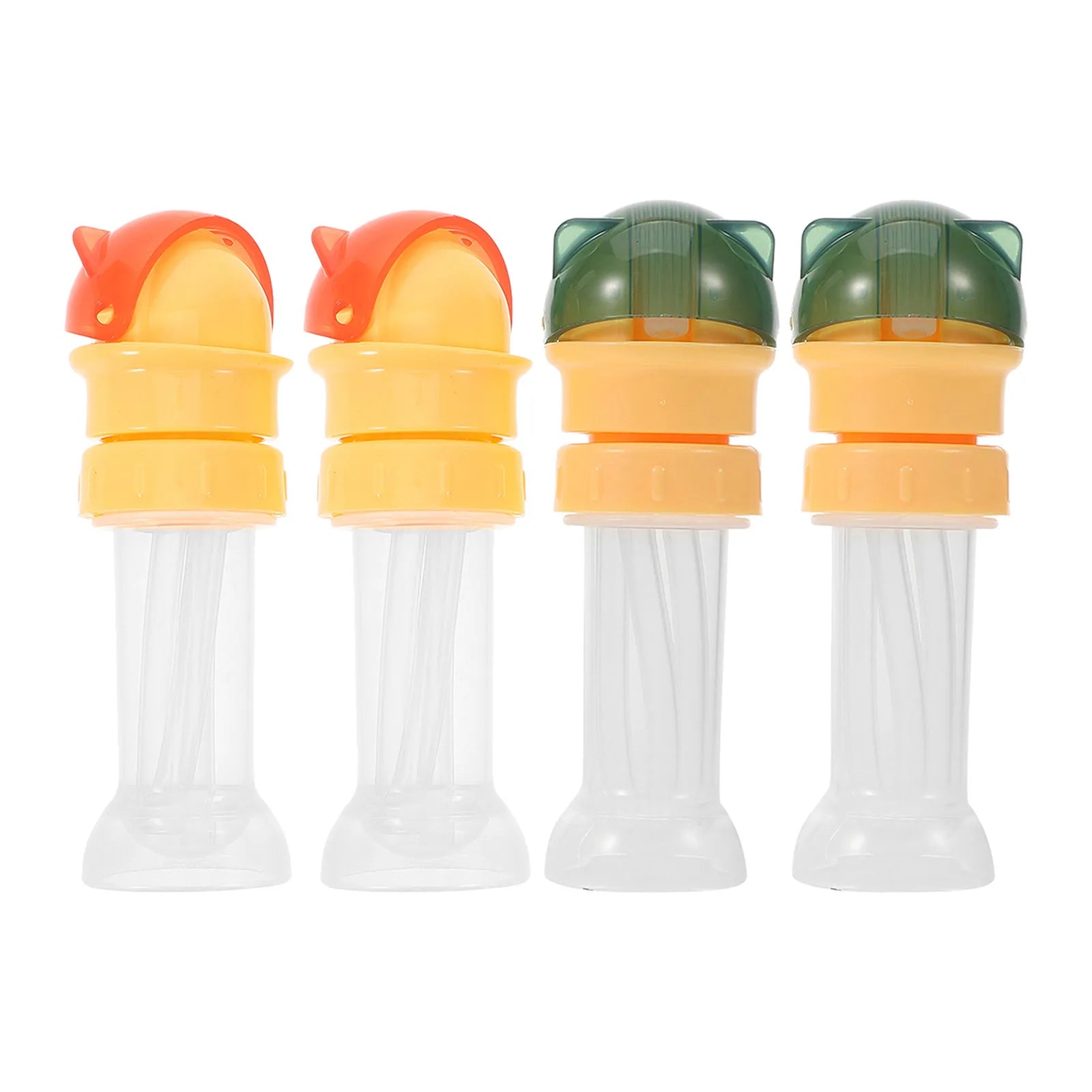 4Pcs Water Bottle Cap Adapter with Straw Lid Reusable Spill Proof Drinking Conversion Cover Water Bottle Spout Adapter for Drink